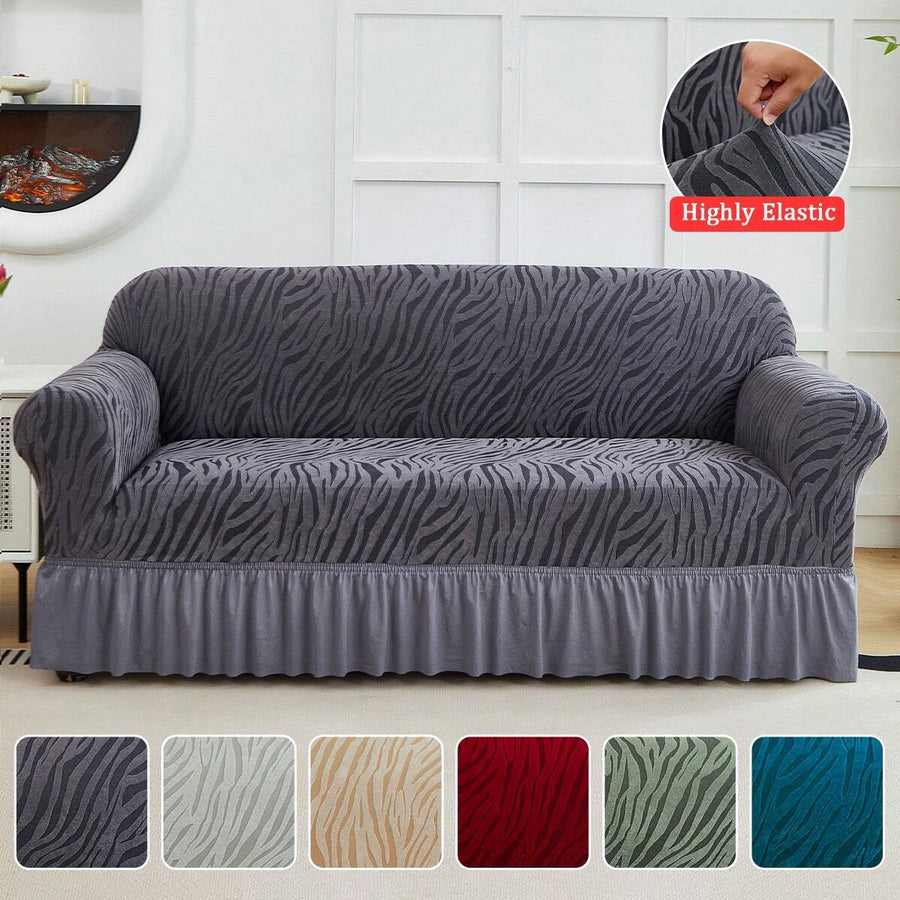 XM-Mirelitho 1PC High Elastic Sofa Cover Suitable For 1/2/3/4 Seat Jacquard Skirt Sofa Cover Cat Claw Proof Easy To Clean Machine Washable Sofa Protector Suitable For Bedroom Office Living Room Home Decoration All-Inclusive Sofa Cover