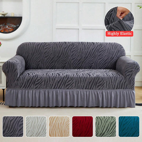 XM-Mirelitho 1PC High Elastic Sofa Cover Suitable For 1/2/3/4 Seat Jacquard Skirt Sofa Cover Cat Claw Proof Easy To Clean Machine Washable Sofa Protector Suitable For Bedroom Office Living Room Home Decoration All-Inclusive Sofa Cover